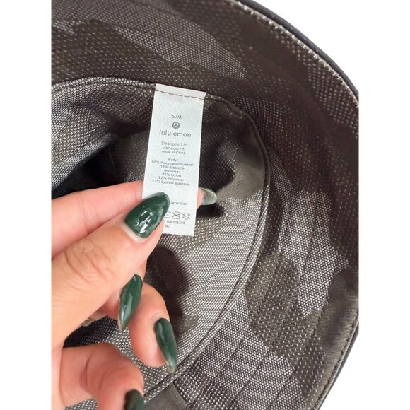 LULULEMON Women's Black Camo Lined Bucket Hat Size S/M - Picture 3 of 5